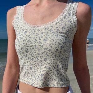 Brandy Melville Ronnie Floral Lace Tank